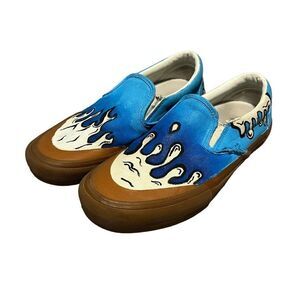 Vans mens Custom Hand Painted Slip On Loafer Shoes, Mens 8, Womens 9.5